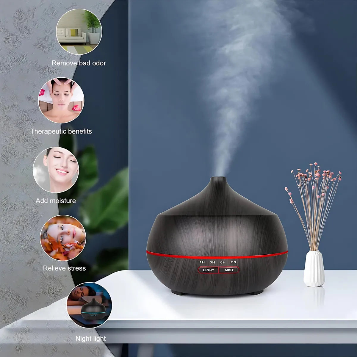 Nawilżacz Powietrza i Dyfuzor Zapachowy – Aromaterapia i Nawilżanie
