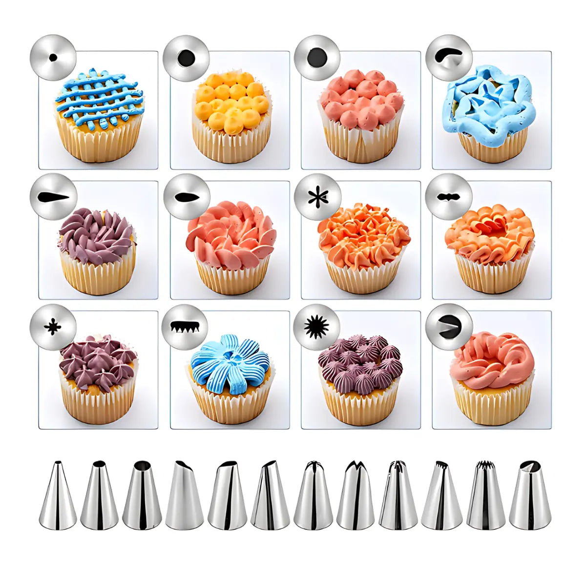 Kompletny Zestaw Cukierniczy do Dekoracji – 66 Elementów do Dekorowania Wypieków