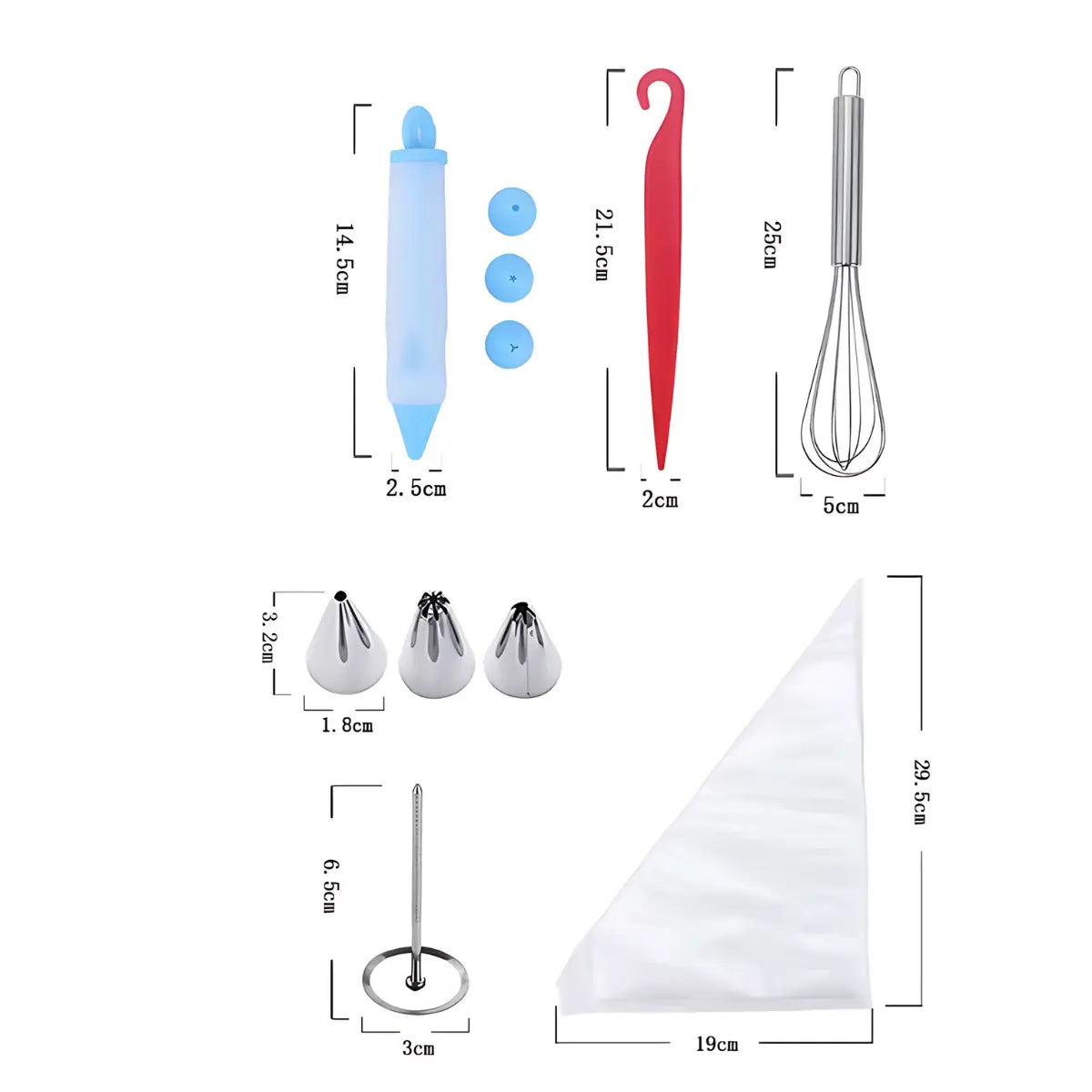 Kompletny Zestaw Cukierniczy do Dekoracji – 66 Elementów do Dekorowania Wypieków