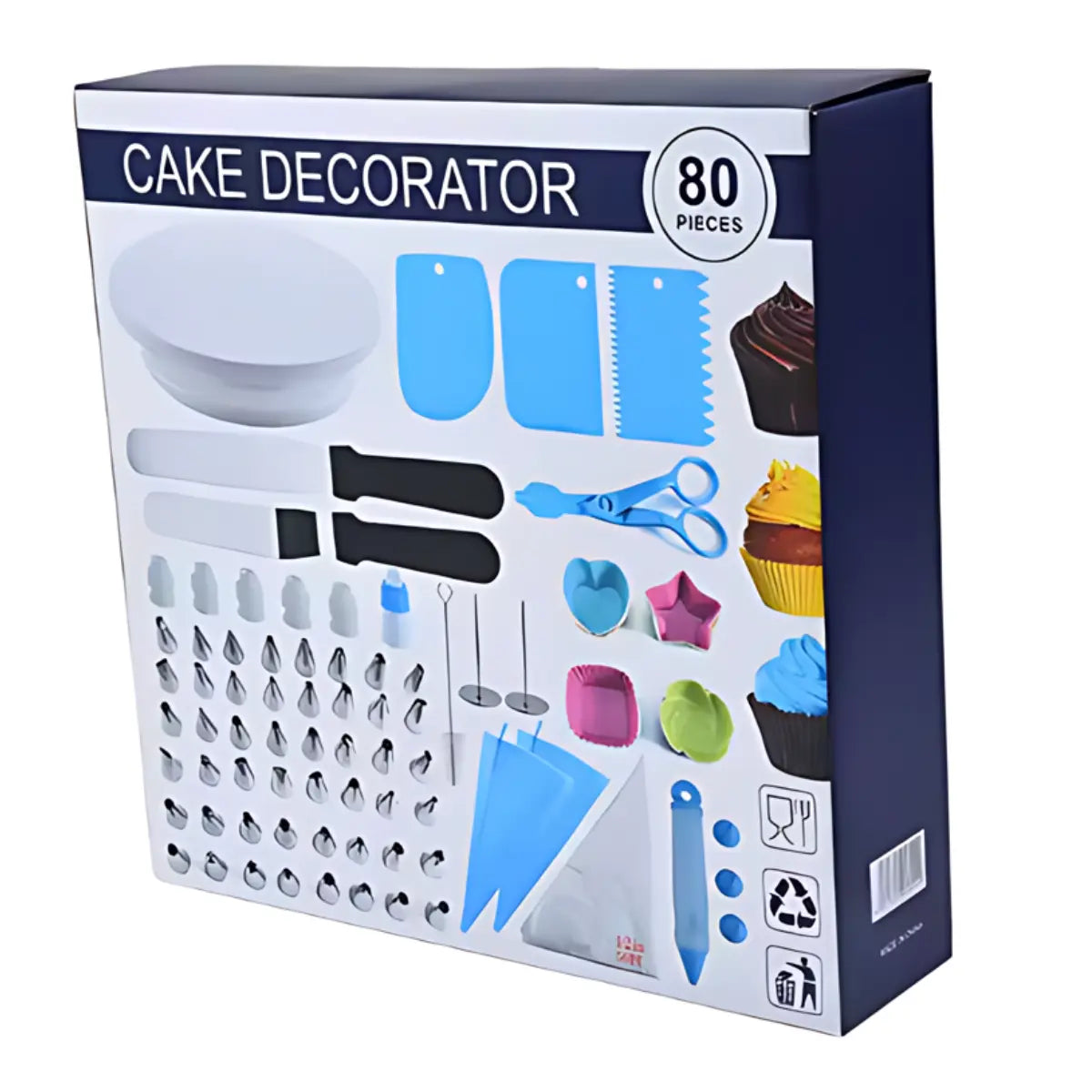 Kompletny Zestaw Cukierniczy do Dekoracji – 80 Elementów do Tortów i Ciast