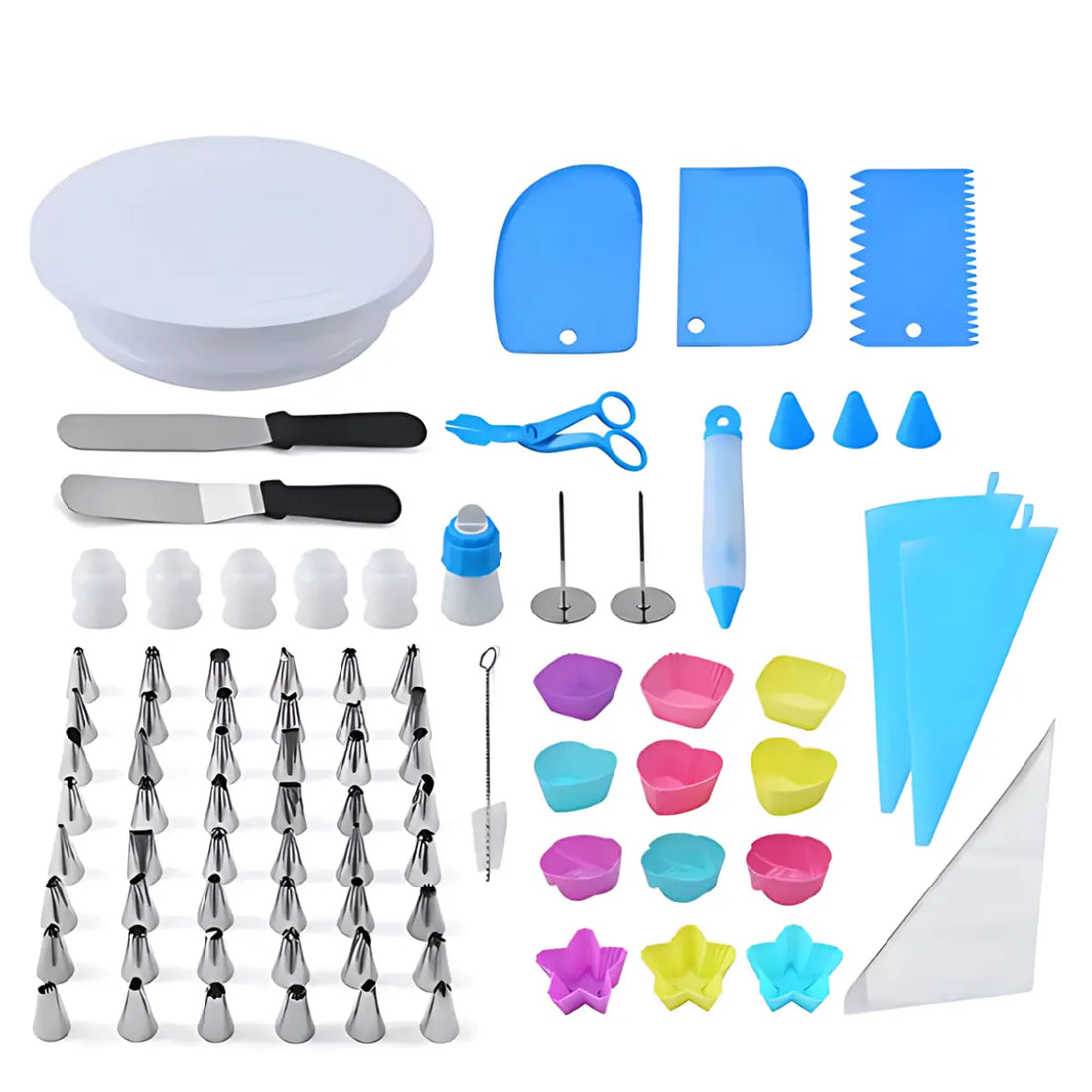 Kompletny Zestaw Cukierniczy do Dekoracji – 80 Elementów do Tortów i Ciast
