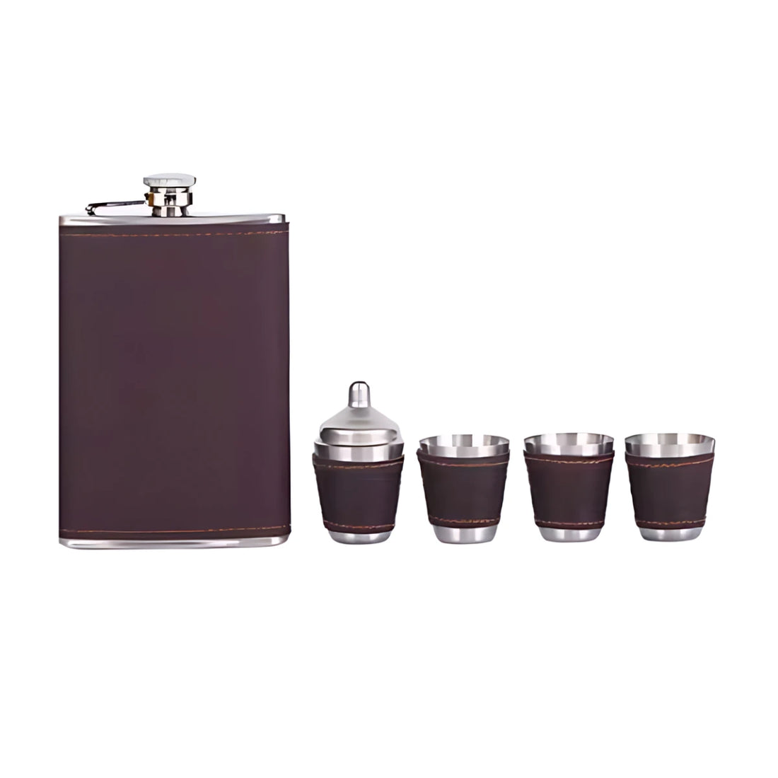 Luksusowy Zestaw Prezentowy ze Stali Nierdzewnej – Piersiówka, Kieliszki i Lejek